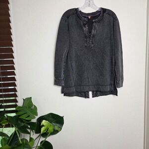 3 / $30 Anthropologie Pilcro XS‎ Sweatshirt Top Split Hem Washed Black Cotton